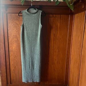 Zara Sleeveless Ribbed Maxi Dress in Gray
